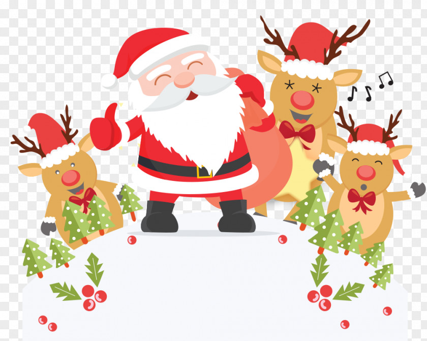Santa Claus Christmas Ornament Reindeer PNG