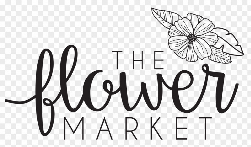 Flower The Market Logo Floristry Calligraphy PNG