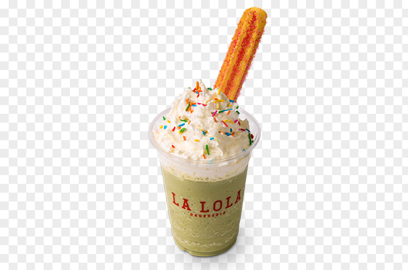 Matcha Ice Cream Milkshake Churro Sundae PNG