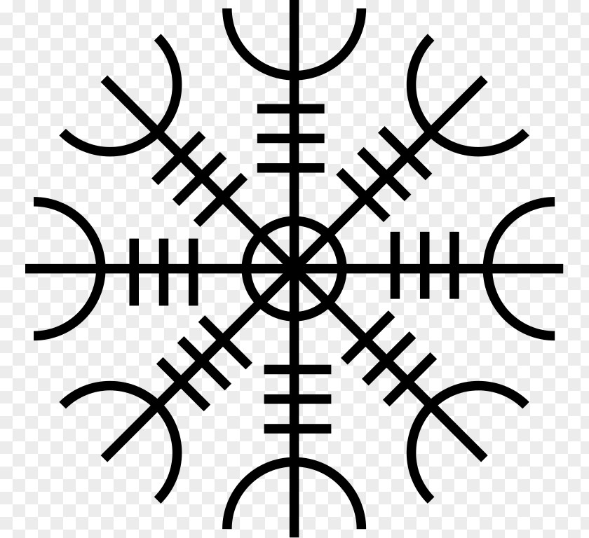 Symbol Helm Of Awe Icelandic Magical Staves Aegishjalmur Runes PNG