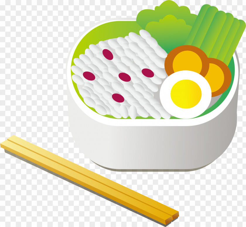Egg Greens Bento Lunch Cooked Rice PNG
