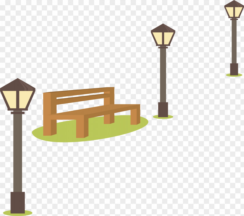 Park Benches And Street Lights Bench PNG
