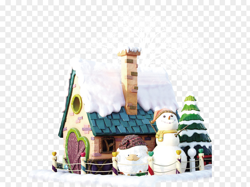 Snowman Christmas Elements Wallpaper PNG
