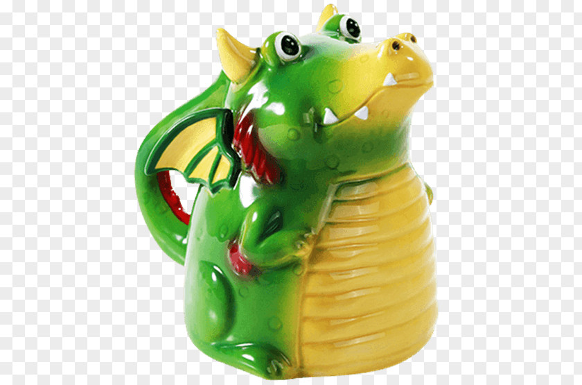 Green Mug Frog Tea Ceramic Figurine PNG