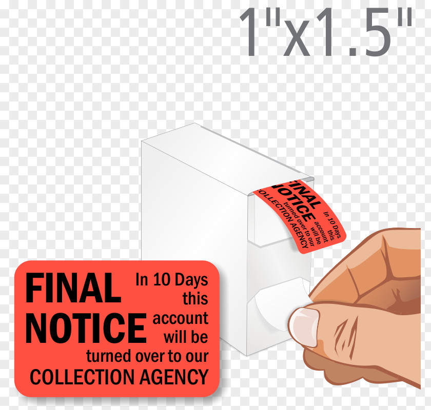 Final Notice Label Dispensers Sticker Brand Product PNG