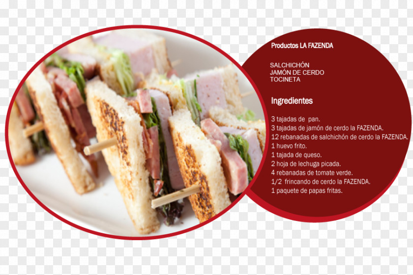 Ham Club Sandwich Side Dish Fast Food Recipe PNG
