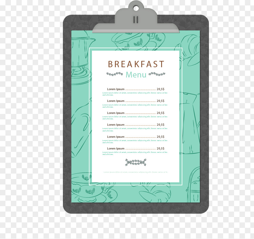 Breakfast Menu Design Vector Material Cafe PNG