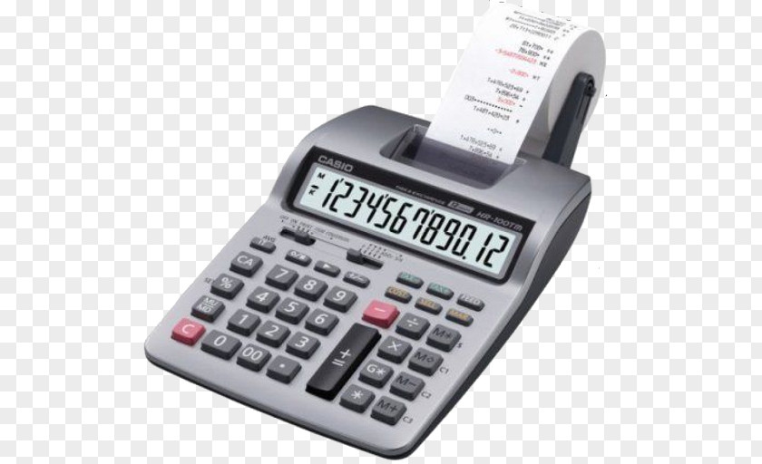 Calculator Casio HR-100TM Printing Office Depot PNG