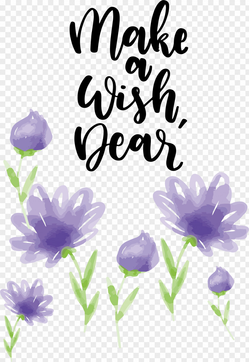 Watercolor Hand Painted Small Purple Flower PNG