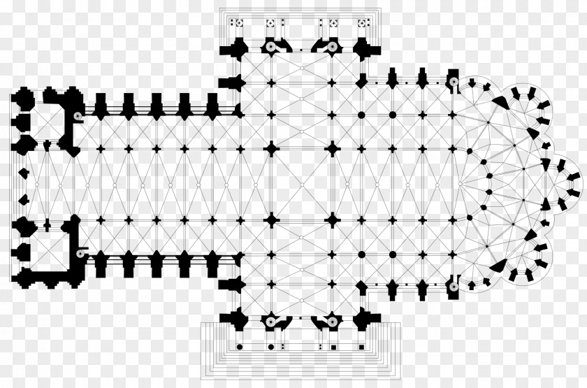 Cathedral Chartres Notre-Dame De Paris Floorplan Gothic Architecture Floor Plan PNG