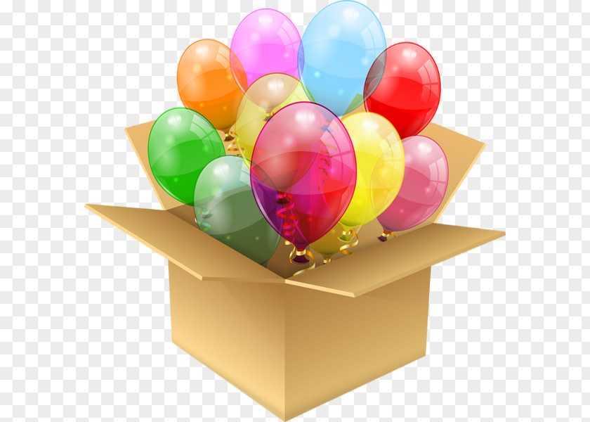 Balloon Cardboard Box Gift PNG