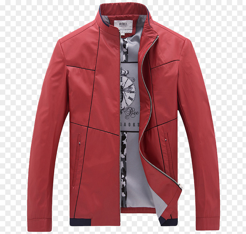 Antarctic Men's Red Jacket Leather Outerwear Coat PNG