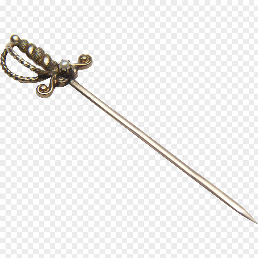 Swords Tie Pin King Sceptre Jewellery Gold PNG