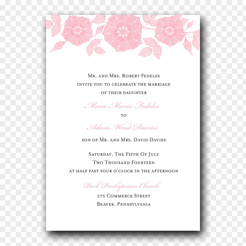 Wedding Invitation Pink M Convite Font PNG