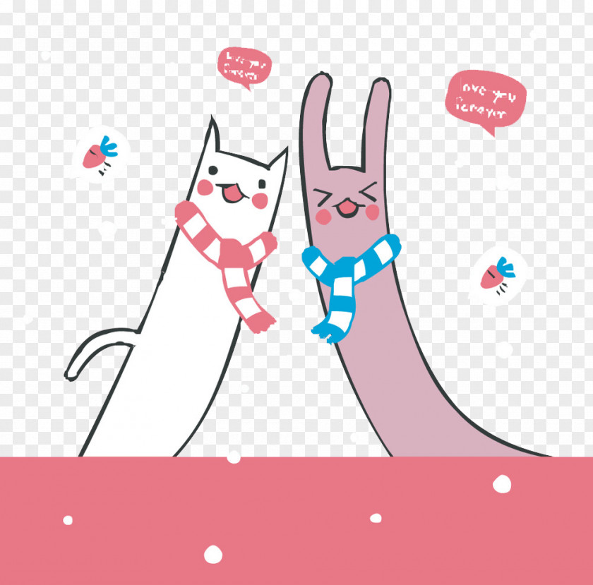 Cute Cat Easter Bunny Whiskers Rabbit Illustration PNG