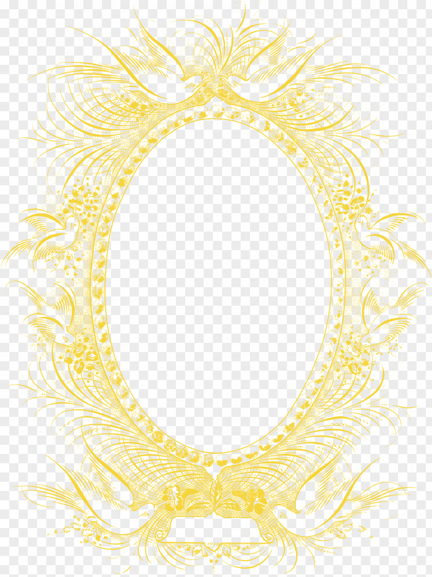 Orange Pattern Frame Picture Yellow Feather PNG