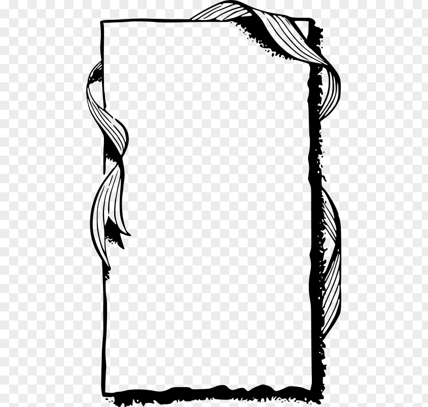 Ribbon Border Borders And Frames Picture Black White Clip Art PNG