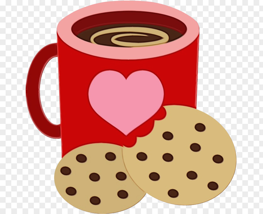 Snack Tableware Mug Cup Heart Design M-095 PNG