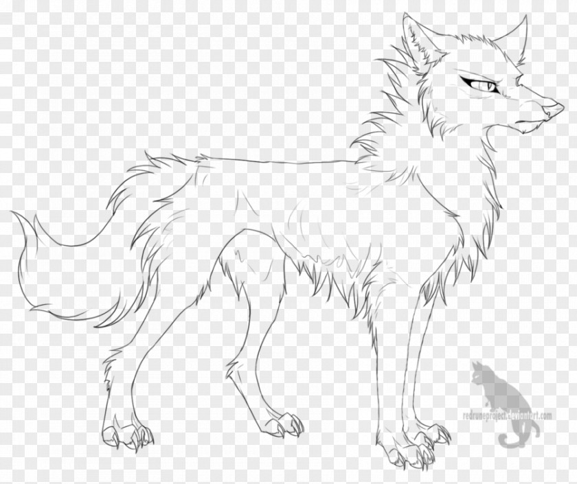 Dog Breed Line Art White PNG