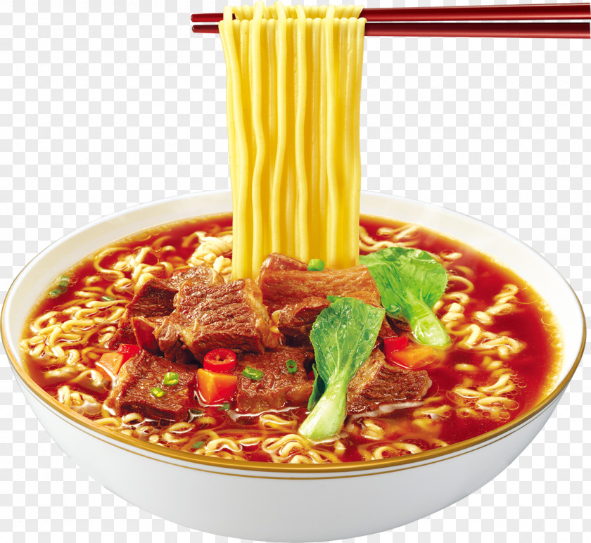 Oil Spicy Beef Powder Instant Noodle Soup Lo Mein Food PNG