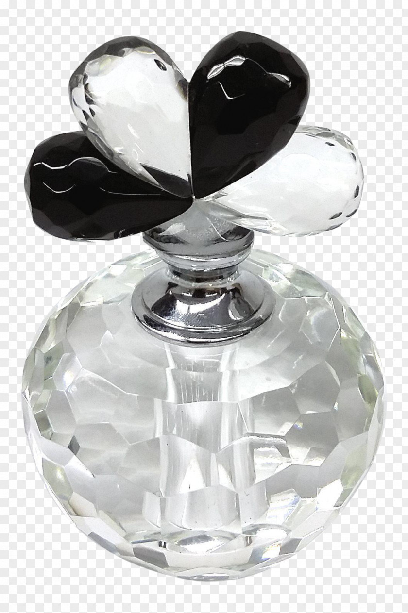 Crystal Perfume Bottle Silver Product Design Body Jewellery PNG