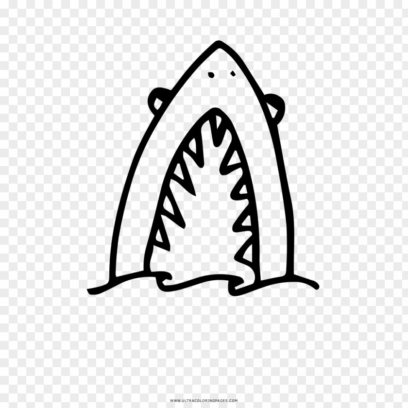 Shark Attack Drawing Black And White Coloring Book PNG