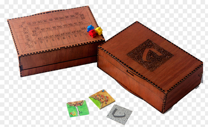 Carry A Tray Wooden Box Carcassonne Game Laser Cutting PNG