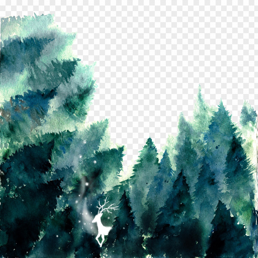 Painted Forest Watercolor Painting If(we) PNG
