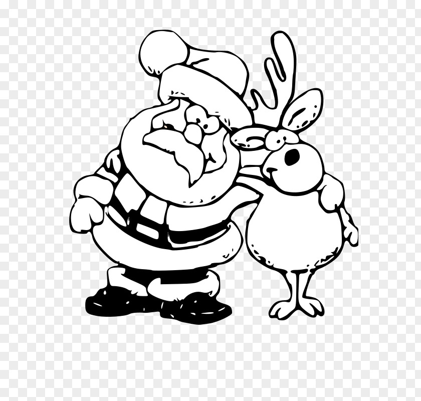 Santa Claus Rudolph Reindeer Coloring Book Christmas PNG