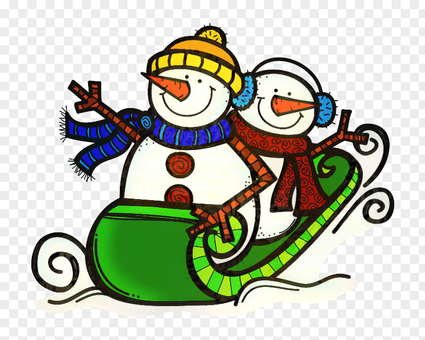 Sled Cartoon Christmas Winter Background PNG