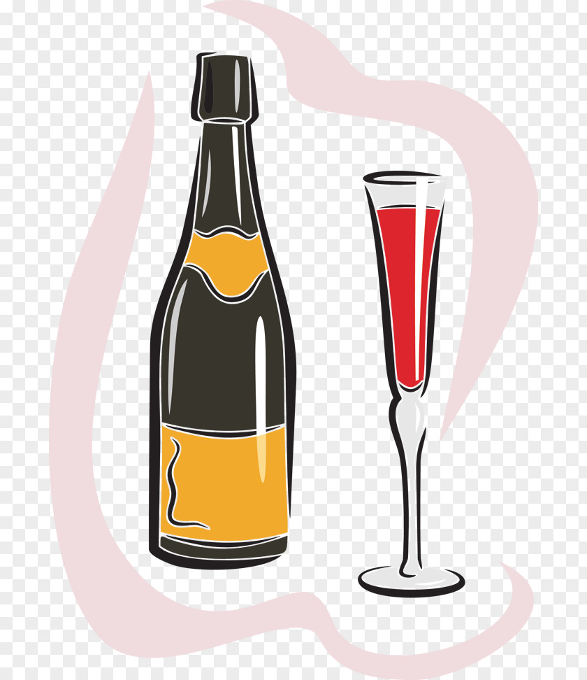 Champagne Red Wine Glass Bottle PNG