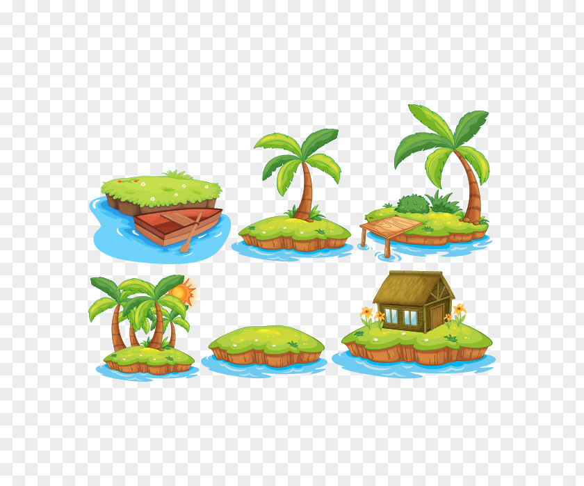 Coconut Tree Desert Island Clip Art PNG