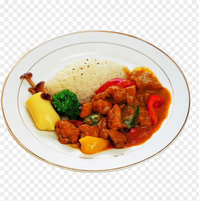 Nanyang Chicken Curry And Rice To Pull Material Free Fast Food Instant Take-out Cooking PNG