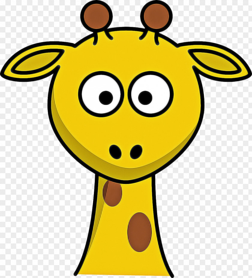 Smiley Pleased Giraffe Cartoon PNG
