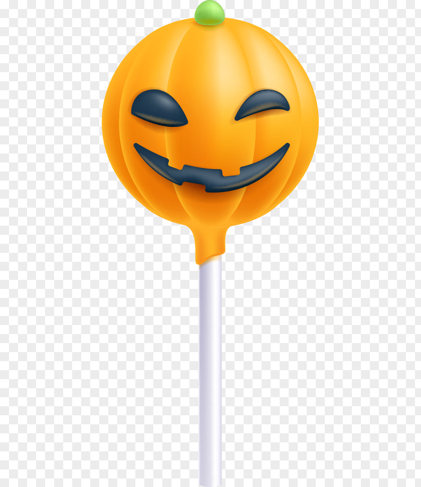 Vector Smiley Pumpkin Lollipop Halloween Cake Candy PNG