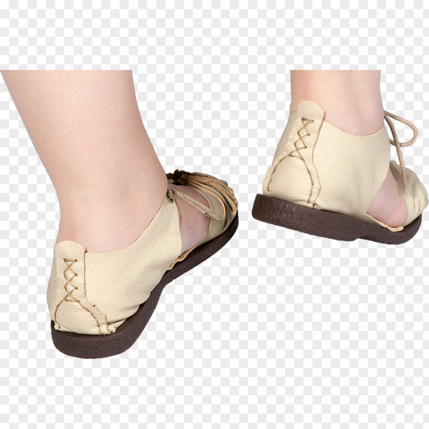 Sandal High-heeled Shoe Beige PNG