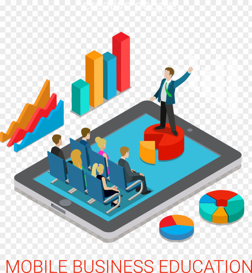 Business People Vector Phone Businessperson Isometric Projection Infographic PNG