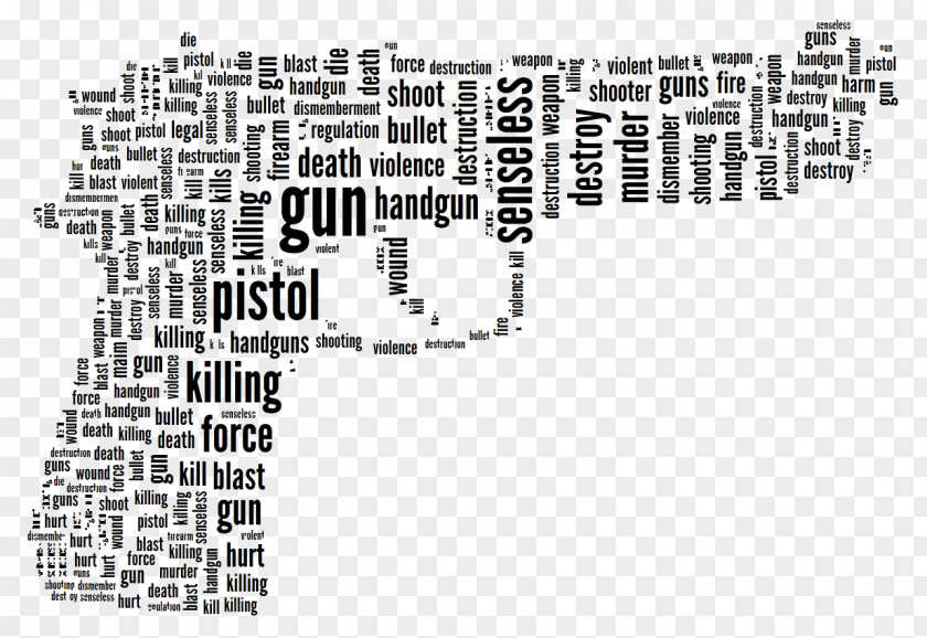 Stereo Words Gun Control Pistol Word Violence PNG