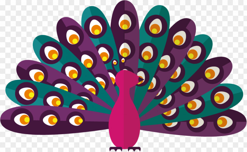 Vector Color Flat Peacock Ornament Mandala Motif PNG