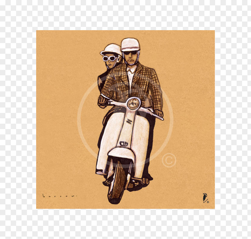 Watercolor Scooter Costume Design PNG