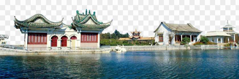 Ancient Lake House China Poster Template Real Property PNG