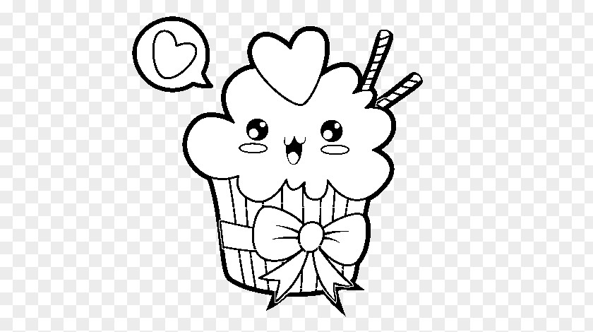 Drawing Coloring Book Kawaii Hello Kitty PNG book Kitty, Cupcake black and white clipart PNG