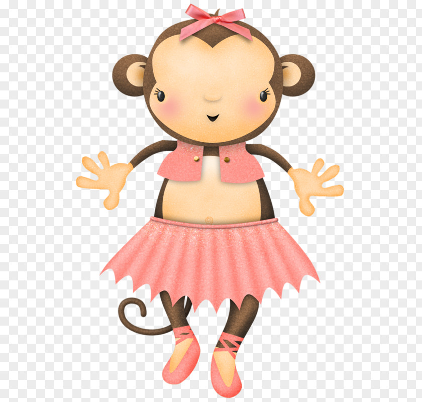 Pink Little Monkey Clip Art PNG