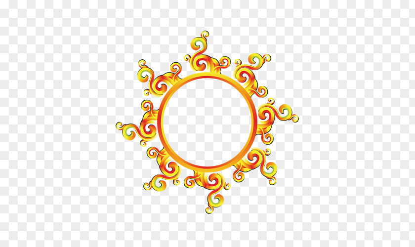 Golden Flame Circle Decoration Download Pattern PNG