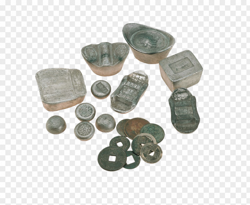 Ancient Silver Coins Sycee Coin Money PNG