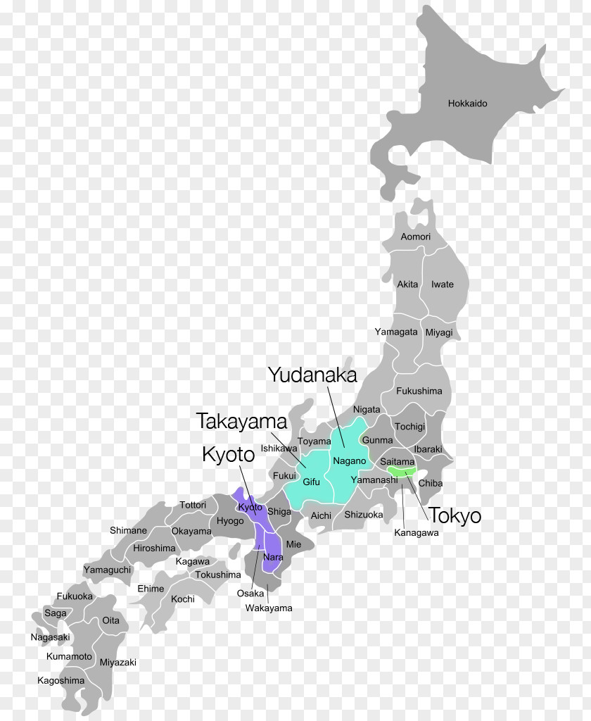 Japan Prefectures Of Map Image PNG