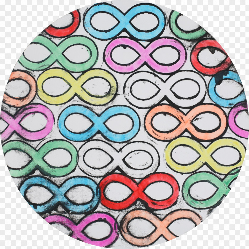London Eye Line Circle Teal Pattern PNG
