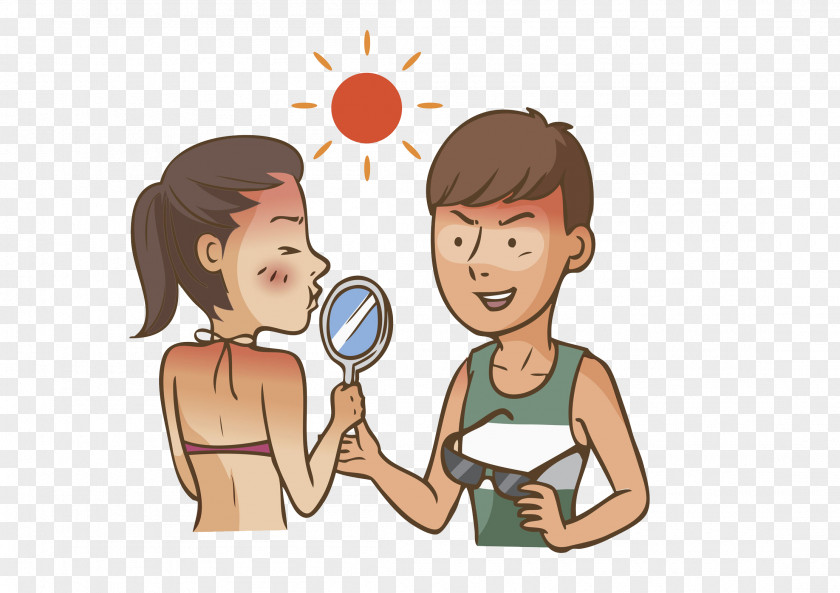A Woman In The Mirror Illustration PNG