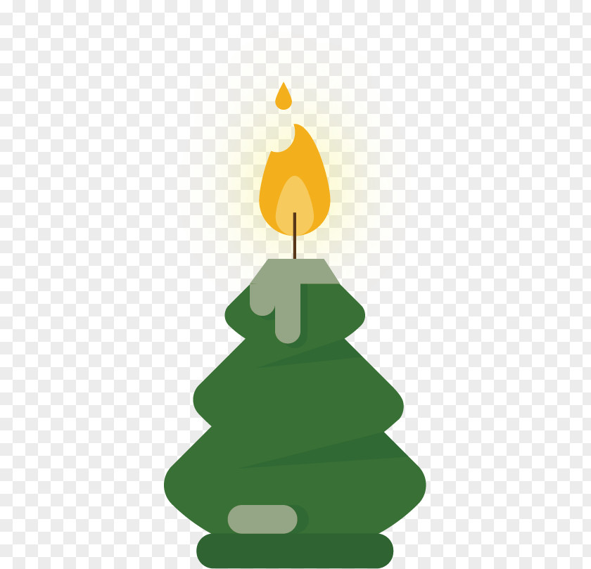 Green Candle Yellow Flame Vector Material Light PNG