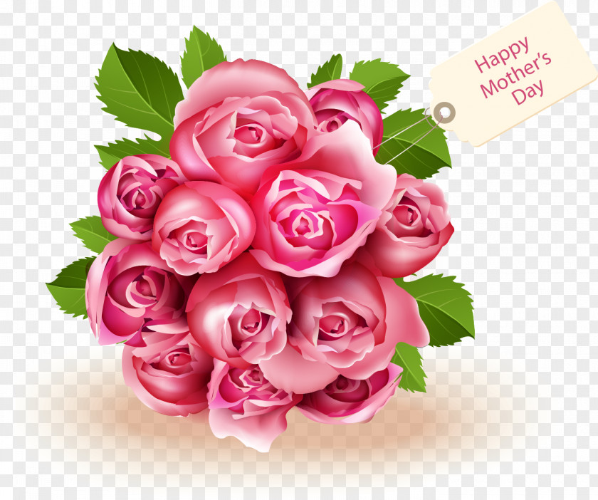 Mother's Day Bouquet Of Pink Roses Diagram Mothers Wish Morning Love PNG